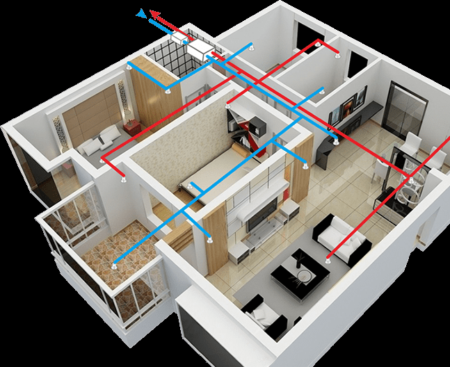 Máy cấp khí tươi thu hồi nhiệt AirSun Premium cho nhà phố biệt thự, lọc khí cao cấp