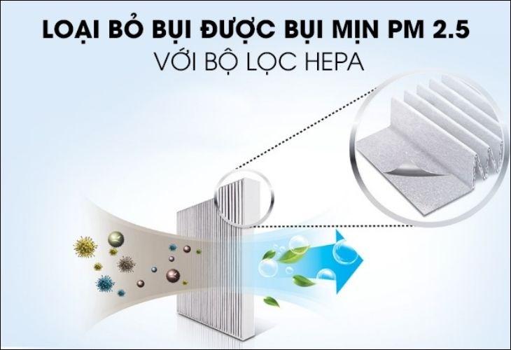 Máy lọc không khí với màng lọc HEPA cao cấp