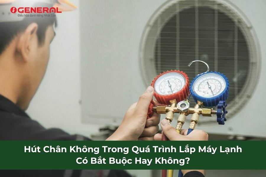 Quy trình chi tiết hút chân không khi lắp máy lạnh, với các bước rõ ràng và dụng cụ chuyên dụng