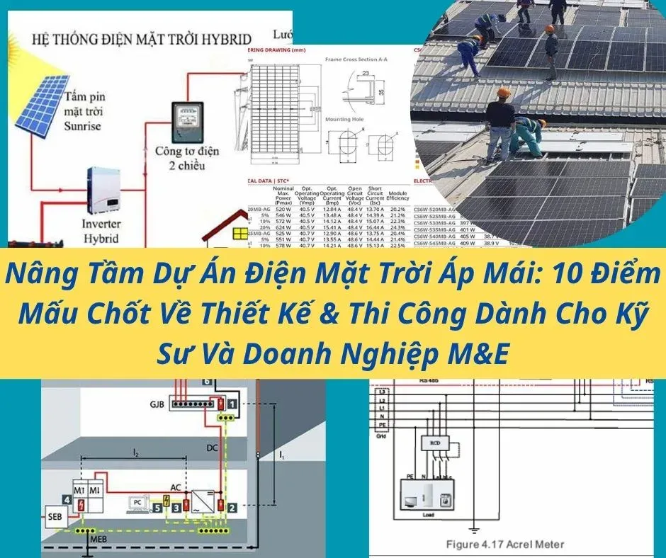 Hình ảnh một kỹ sư đang kiểm tra chất lượng vật tư thi công cơ điện M&E tại công trường xây dựng, với các chứng nhận và hồ sơ kỹ thuật trên bàn.